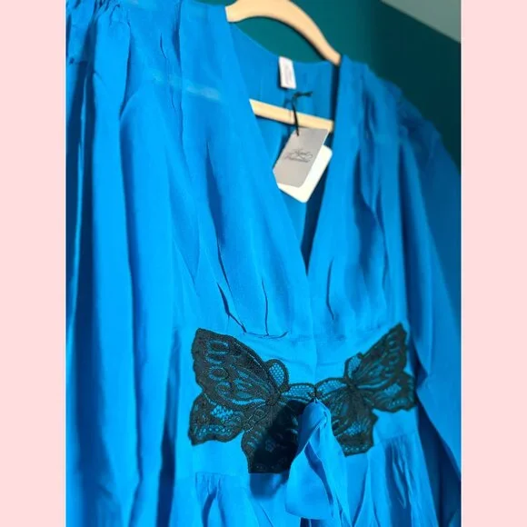 $2545 NWT Current Collection Agent Provocateur Aymee Silk Lace Kimono Robe Dress - Picture 10 of 14